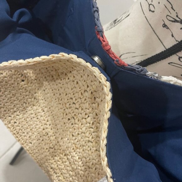 CROCHET STRAW TOTE BAG Boho chic INC AESTHETIC SUMMER BEACHY - Picture 4 of 13